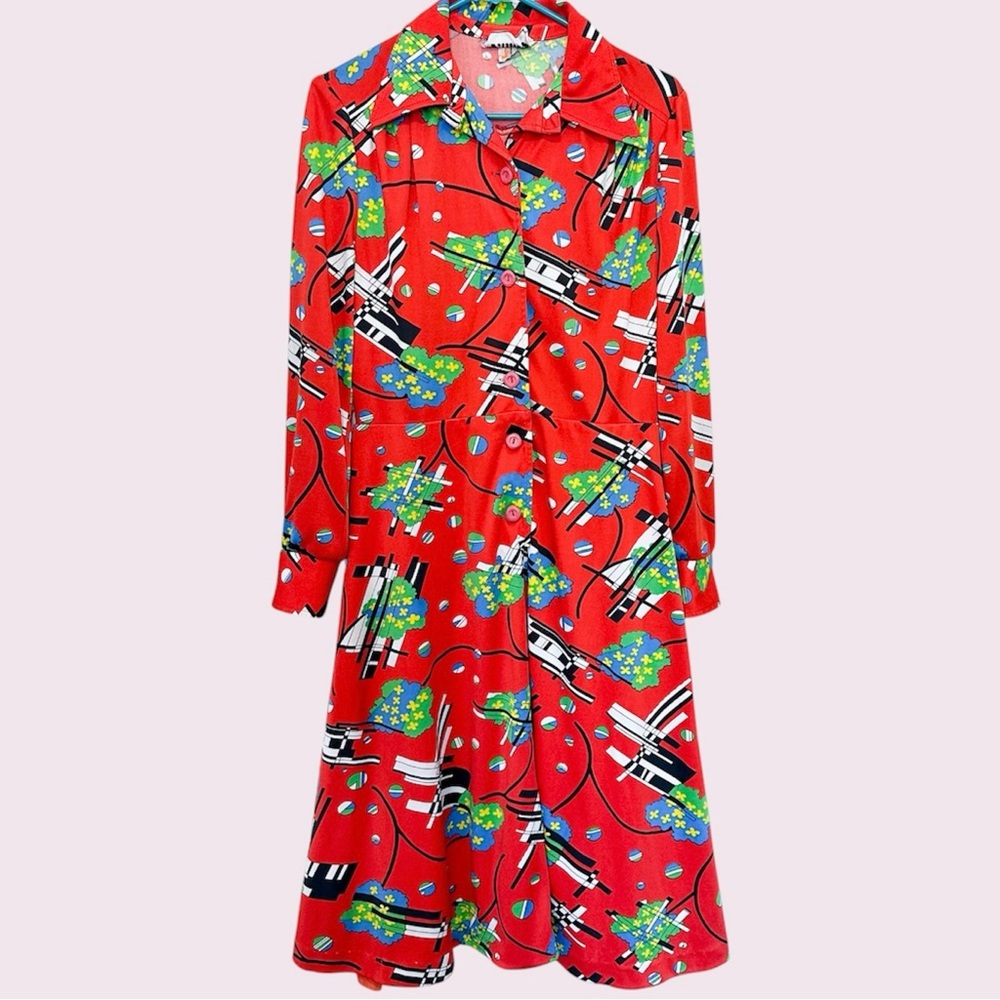Vintage vanity graphic dress